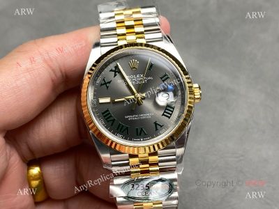 Clean Factory Rolex Datejust 3235 Grey Face Watch 36mm